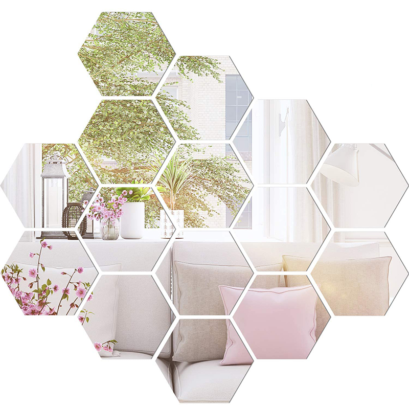 Home Deco Hexagon 3d Acrylic Mirror Wall Stickers